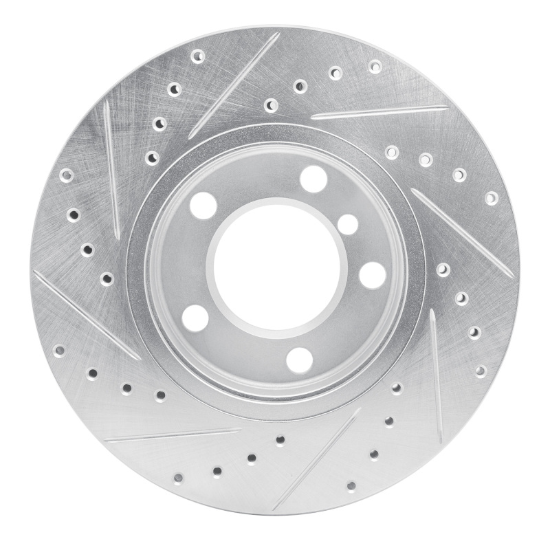 Mini Cooper Paceman Brake Rotor (1) - Front Right - R1 Concepts - Drilled & Slotted - Silver - `11-`16